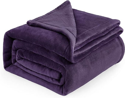 Bedsure GentleSoft Fleece Blankets Queen Size Purple - Bed Blanket Soft Lightweight Plush Fuzzy Cozy Luxury Microfiber, 90x90 inches