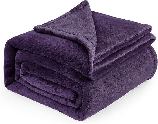 Bedsure GentleSoft Fleece Bed Blankets Large Size Purple - Soft Lightweight Fuzzy Cozy Luxury Oversized King Blanket Microfiber, Room Home Decor Gifts for Women and Men, 120x120 inches