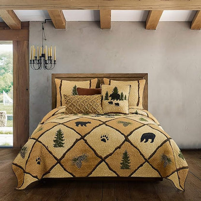 Donna Sharp Throw Pillow - Pine Crossing Lodge Decorative Throw Pillow with Solid Color - Square