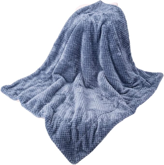 DW Plush Fleece Receiving Blanket for Dog, Cat, Pet - Warm & Soft, Couch, Sofa, Travel & Outdoor, Camping (32" x 40"), Smoked Blue
