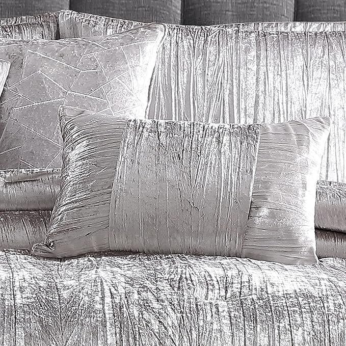 Riverbrook Home Turin Comforter Set, Queen, Silver, 7-Piece Set