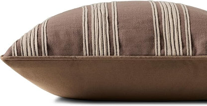 Loloi Chris Loves Julia Verona Collection PCJ0033 Brown 18'' x 18'' Cover w/Poly Pillow