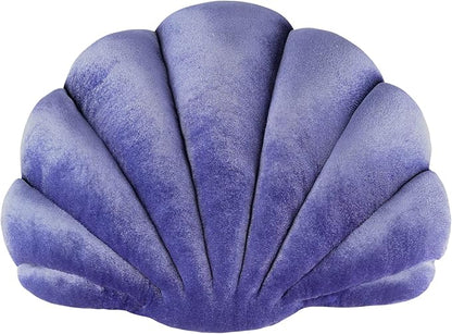 Yi-gog Seashell Pillow Sea Shaped Decorative Princess Throw Pillow 3D Velvet Soft Ocean Cute Throw Pillows for Bed Couch Chair Sofa Room 13.4 X 9.8 inch