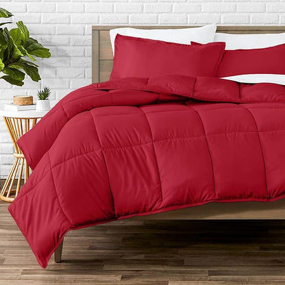 Bare Home Comforter Set - Oversized King Size - Ultra-Soft - Goose Down Alternative - Premium 1800 Series - All Season Warmth (Oversized King, Red)