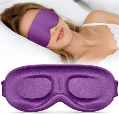Sleep Mask for Women Men - 100% Blackout Eye Masks for Sleep - 3D Soft Sleeping Mask for Side Sleepers - Zero Pressure Lash Extensions Eye Cover Shade for Airplane Travel Essentials, Purple
