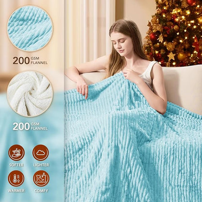 Homemate Electric Heated Blanket Twin Size - 62"x84" Heating Blanket Twin Size 1/2/4/6/8 Hours Auto-Off 10 Heat Level Over-Heat Protection Soft Flannel Sherpa ETL Certification