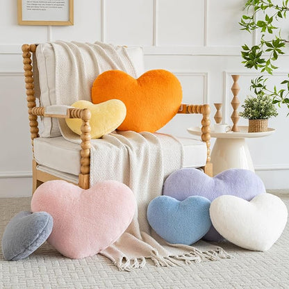 Xiashrk Heart Pillow, Heart Shaped Pillow for Bed Couch, Soft Decorative Heart Throw Pillow, Cute Decorate Pillows, Heart Pillows for Bedroom Living Room (Blue, Large 19.6"x15.7")