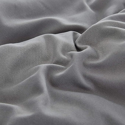 Houseri Dark Grey Comforter Set - Full Size Deep Comforter Quilt for Teen Boys & Girls - Minimalist Soft Solid Grey Bed Blanket