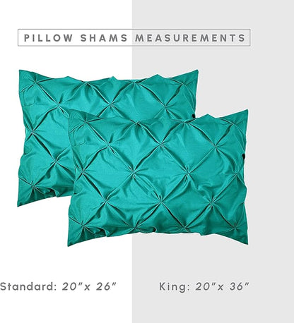 Elegant Comfort 8-Piece Pinch Pleated Comforter Set - All Season Complete Bed in a Bag, Includes 4pc Smart Sheet Set, Bed Skirt, Comforter, Matching Pillowcases and Shams, King/Cal King, Teal