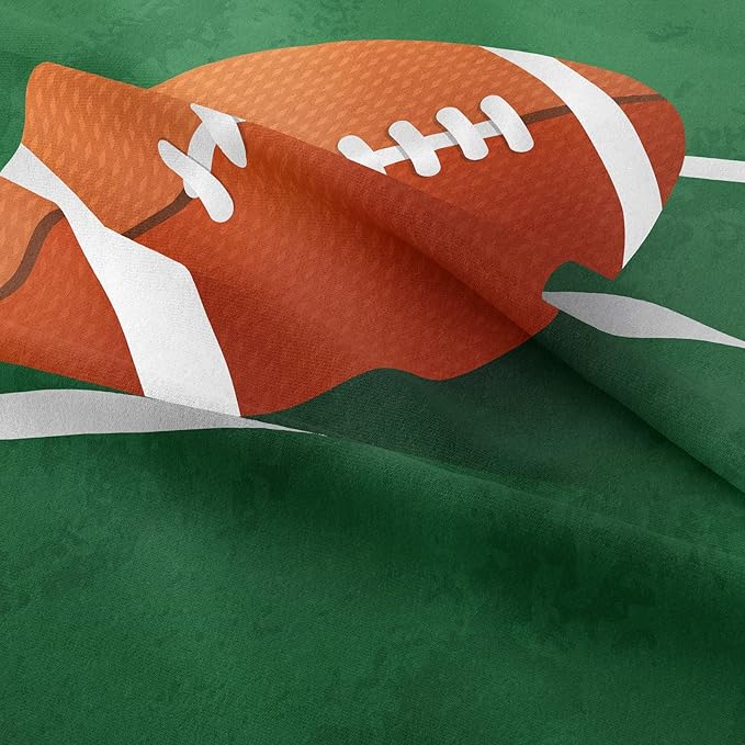 Tailor Shop Football Comforter Set for Boys Kids Teens Green Rugby Football Field Bedding Sets Twin Size with 1 Comforter 1 Pillow Sham……
