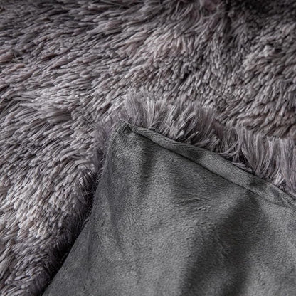 chovy Faux Fur Tie-Dyed Black Gray White Colorful Comforter Sets Queen - 3PC Bed Set Ultra Soft Plush Flannel Velvet Fluffy Fuzzy Bedding（Comforter x 1 Pillowcases x 2）