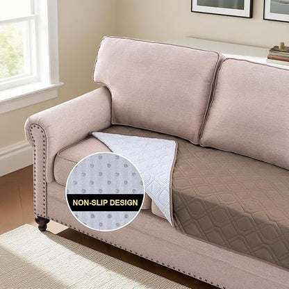PrinceDeco Waterproof & Anti-Slip Dog Blanket, Pet Blanket for Furniture Bed Couch Sofa Dog Cats Friendly, 32x62 Inch, Taupe