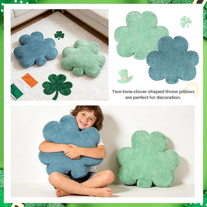 Cumule 2 Pcs St Patrick's Day Pillow Covers Green Lucky Shamrock Clover Pillow Cover for Irish St Patrick's Day Living Room Bedroom Decor Gifts