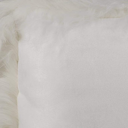 SARO LIFESTYLE Mongolian Lamb Fur Poly Filled Throw Pillow