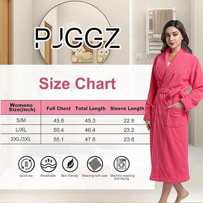 Women's Shawl Collar Bathrobe, Soft Long Towel Robes for Women - Super Absorbent Quick Dry yet Warm