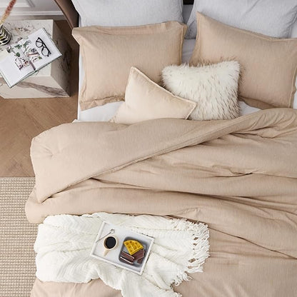 Bedsure King Size Comforter Set - Warm Sand King Comforter Set, Soft Bedding for All Seasons, Cationic Dyed Bedding Set, 3 Pieces, 1 Comforter (104"x90") and 2 Pillow Shams (20"x36"+2")