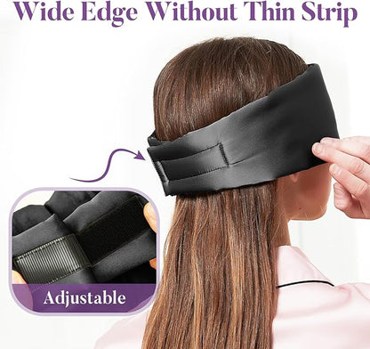 Sleep Mask for Side Sleepers, Blackout Eye Mask with Soft & Breathable Fabric, Comfort-Fit Nose Bridge & Adjustable Strap for Women and Men (Black)