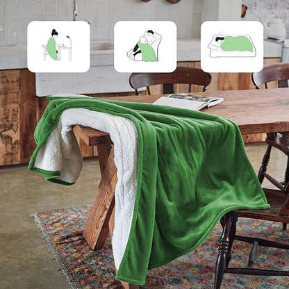 Heated Blanket 50''x60''-Soft and Comfortable Electric Throw,5 Heat Settings and 3H Auto Shut-Off Heating Blanket ETL&FCC Certification Machine Washable (Green)