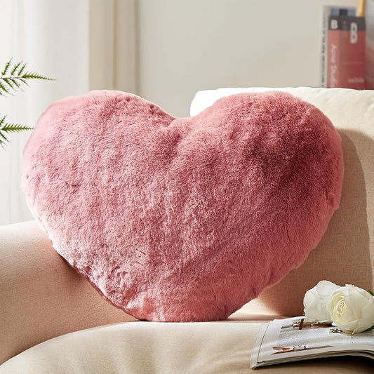 YRXRUS Heart Pillows, Love Heart Shaped Pillow, Rose Cute Heart Pillow for Gifts, Shaped Throw Pillows for Her, Kids, Women, Girls Home Decoration, 10X11 Inch