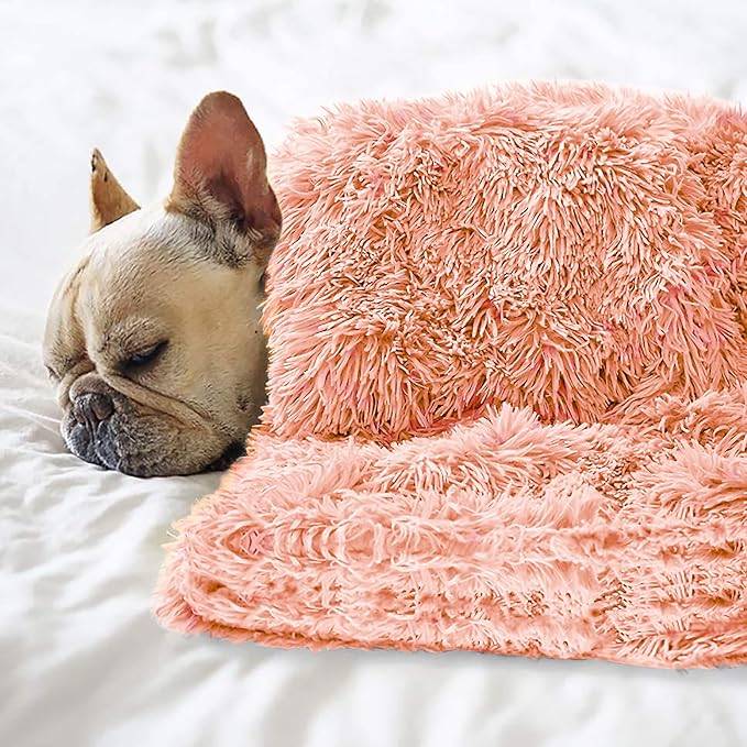 Pet Dog Bed Blankets, Fluffy Fleece Dog Throw Blankets Sleep Mat,Soft Puppy Blankets Cat Kitten, S M L XL,Fuzzy Reversible Sherpa Blanket for Bed, Couch, Sofa, Travel,Washable & Lightweight