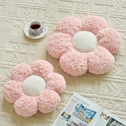 Flower Pillows, Decorative Throw Pillow with Soft Plush for Couch, Flower Shaped Pillow Home Decor Daisy Pillow for Bed (Pink, 19.6 Inches)
