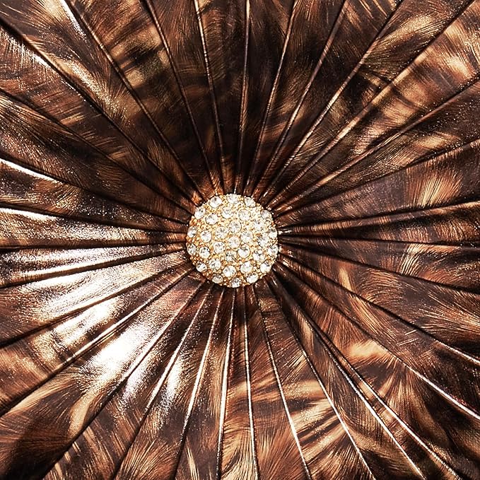 EUCIOR Round Decorative Pillow,Handmade Circle Pillow,Smooth Metallic Leather Round Pillows for Couch Home Decor Bedroom Living Room Bed Sofa