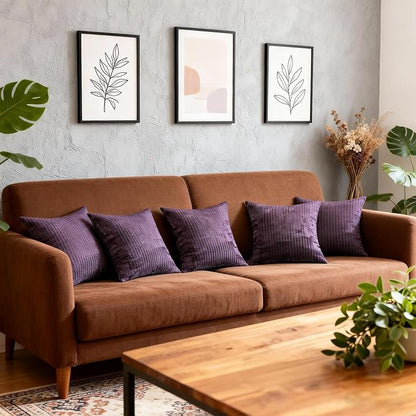 Decorative Couch Pillow Covers SofaThrow pillows with inserts included Bohemian-Style Country Cushion Cover Suitable for Beds, Sofas, Living Rooms, and Home Decor 2pack 18X18 inch.(Anemone Purple)