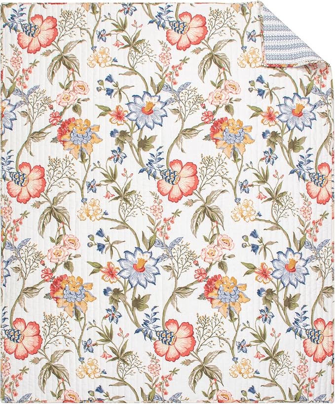 Levtex Home - Maileen - Throw - Floral - Bright Multi Color - Throw (50x60in.) - Cotton