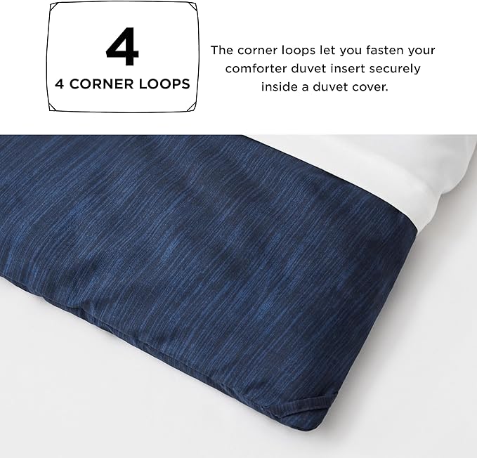 Bedsure Full Comforter Set - Navy Soft Bedding for All Seasons, Cationic Dyed Bed Set, 3 Pieces, 1 Full Size Comforter (82"x86") and 2 Pillow Shams (20"x26"+2")