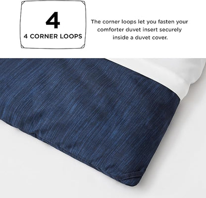 Bedsure Oversized Queen Comforter Set - Navy Soft Bedding for All Seasons, Cationic Dyed Bed Set, 3 Pieces, 1 Oversized Queen Size Comforter (98"x98") and 2 Pillow Shams (20"x26"+2")