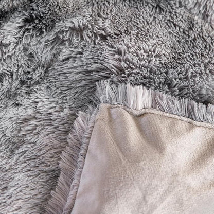 chovy Faux Fur Tie-Dyed Black White Gray Colorful Comforter Sets King - 3PC Bed Set Ultra Soft Plush Flannel Velvet Fluffy Fuzzy Bedding（Comforter x 1 Pillowcases x 2）