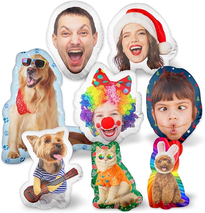 Easycosy Custom Funny Pillow Photo Gifts, Funny White Elephant Gifts for Adults, Personalized Christmas Gag Gifts Stuffed Dog Cat Picture Pillowcase