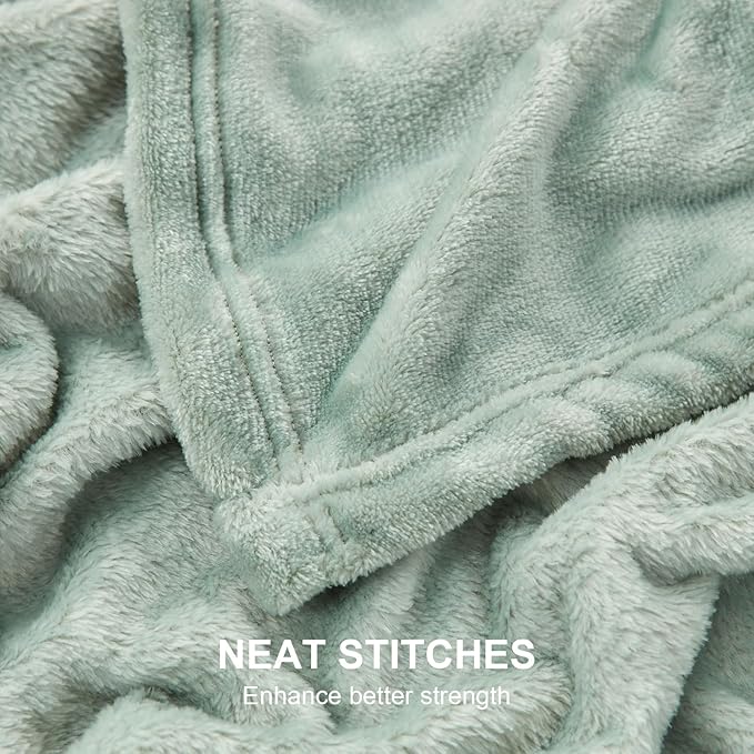 Hansleep Fleece Celadon Throw Blanket, Super Soft Flannel Fuzzy Plush Cozy Blanket for All Seasons, Celadon, Throw 50x60 Inches