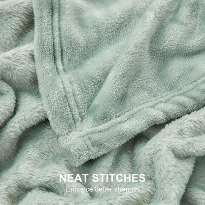 Hansleep Fleece Celadon Full Blanket, Super Soft Flannel Fuzzy Plush Cozy Blanket for All Seasons, Celadon, Full 84x90 Inches