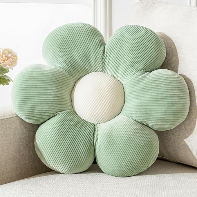 Cute Daisy Flower Shaped Throw Pillow - 19.6" Plush Cushion for Floor Seating and Home Decor
