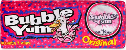 iscream Bubble Yum Package 17" x 6" Pillow Set with Three Bubblegum Pieces in Plush Wrappers