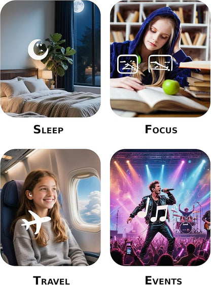 Afflatus Kids Ear Plugs for Sleeping and Small Ear Canls, Age 10-17, Comfort Earplugs for Small Ears, Sleep, Noise Reduction, Concerts, Reusable, Washable (Size S, Pairs*2) (Pack in Bag)