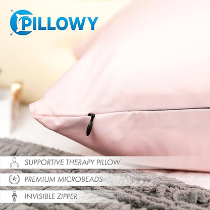 PILLOWY 22x22 Throw Pillowcases (Cover Only) - 85/15 Nylon, Spandex - Luxurious, Silky, Stretchy & Soft - 1Pcs Solid Color - A Perfect Choice for Couch Chairs Sofa Bed Adult/Kids Bedroom, Cream Peach