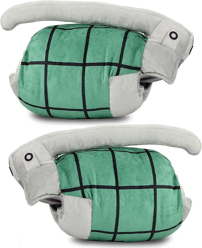 Roffatide Anime Katsuki Bakugo Plush Pillow Cosplay Grenade Shaped Gloves Throw Pillows 2 Pieces