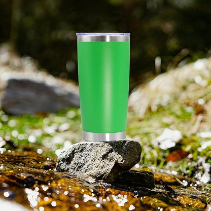 20oz Tumbler Stainless Steel Tumbler Cup with Lid Vacuum Insulated Double Wall Travel Mug, Durable Powder Coated Travel Coffee Tumbler Mug for Hot & Cold Drinks, Green,1 Pack