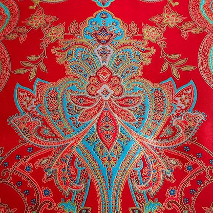 mixinni Red Paisley Comforter Sets Twin XL Size Bed Shabby Chic Print Comforter All Season 3 Pieces 1 Fluffy Soft Comforter with 2 Pillow Shams-Twin XL Size