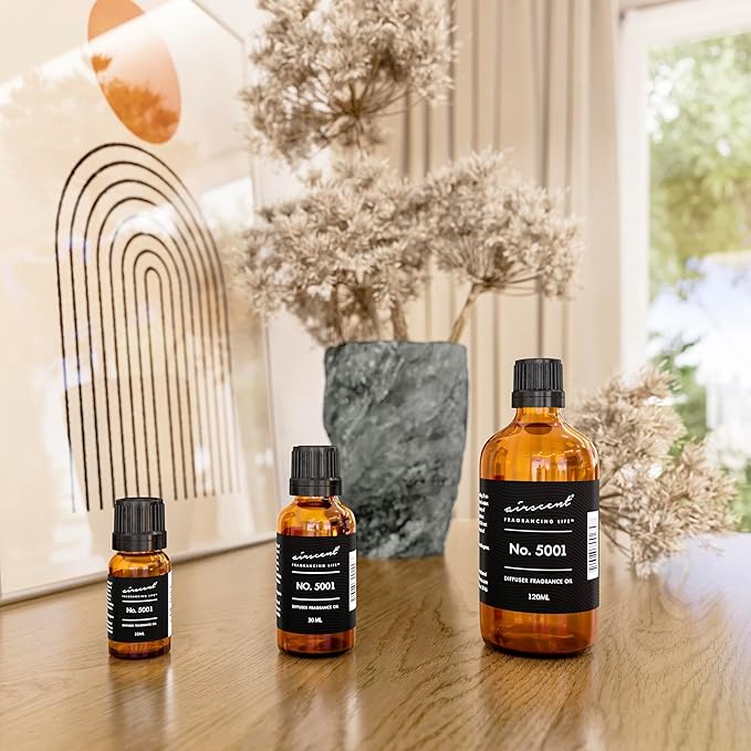AirScent Baccarat Rouge Inspired Diffuser Oil - Perfume Dupe - Premium Fragrance Oil No. 5001 for Ultrasonic and Waterless Diffusers and Crafting - 120 mL, 4 fl oz Glass Dropper Bottle