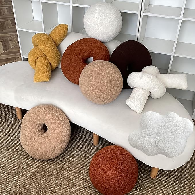 Caramel Ball Shaped Plush Pillow,Cute Soft Waist Rest Cushion,Home Decorative Throw Pillow Used to Add Comfort and Style to A Couch,Sofa,Or Living Room.