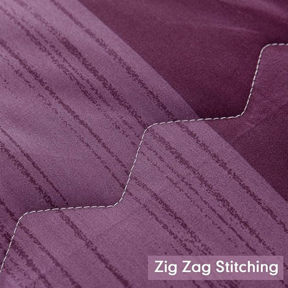 SLEEPBELLA Comforter King Size, 600 Thread Count Cotton Grey Paisley & Purple Comforter Sets, Down Alternative Bedding Set 3Pcs(King, Purple Paisley)