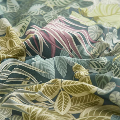 mixinni Twin XL Comforter Green Leaves, Soft Fluffy Botanical Floral Bedding Set for Women and Men, 1 Soft Microfiber Comforter and 2 Pillowcases for All Season-Twin XL Size