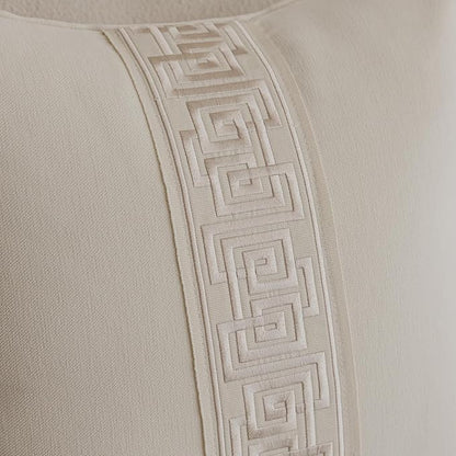 Throw Pillow Covers with Insert Included, with Embroidered Detail, 18 x 18 inches, Decorative Throw Pillow for Sofa Couch Bed (Warm Cream, 18" x 18" (Pack of 1))