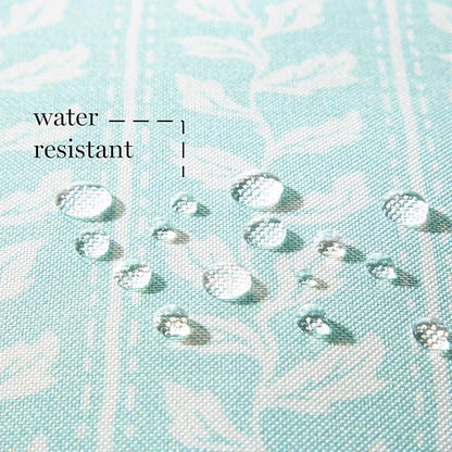 Martha Stewart Vineyard Vines Indoor Outdoor Decorative Pillow 2-Pack Set, UV Fade Resistant, Water Repellent, Printed Garden Design, Aqua Blue, 18"x18"