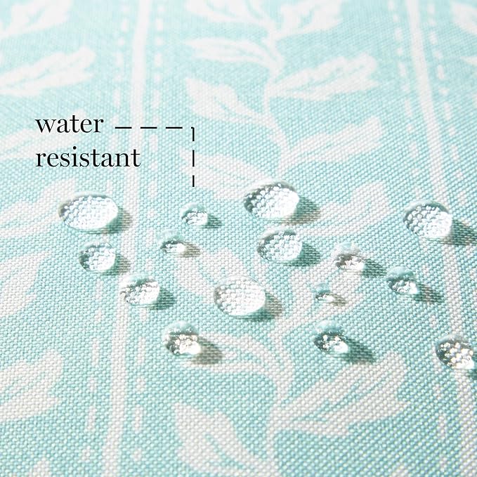 Martha Stewart Vineyard Vines Indoor Outdoor Decorative Lumbar Pillow 2-Pack Set, UV Fade Resistant, Water Repellent, Printed Garden Design, Aqua Blue, 11"x18"