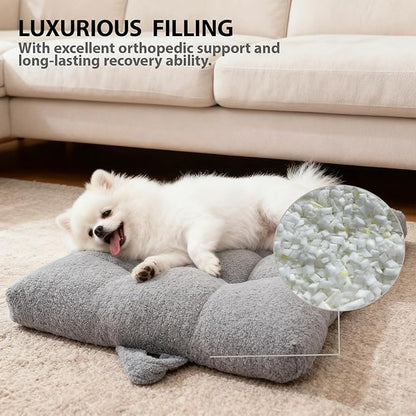 Washable Dog Couch Bed, Pet Sofa with Removable Cushion & Non-Slip Bottom, Orthopedic Plush Furniture for Medium/Large Dogs,Cat & Dog Loveseat.(Dark Grey)