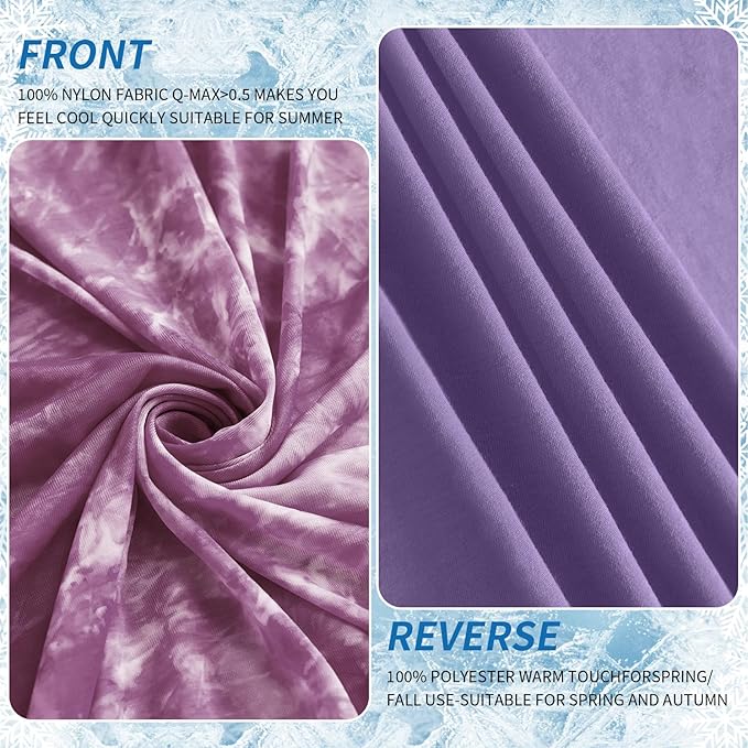 Guohaoi Cooling Throw Blanket for Hot Sleepers,Decortive Tie Dye,Arc-Chill Q-Max >0.5Cool Fiber,100% Oeko-Tex Certified,Lightweight Summer Cool Blanket for Ultra Cold Breathable,Keep Cool,60''x90''